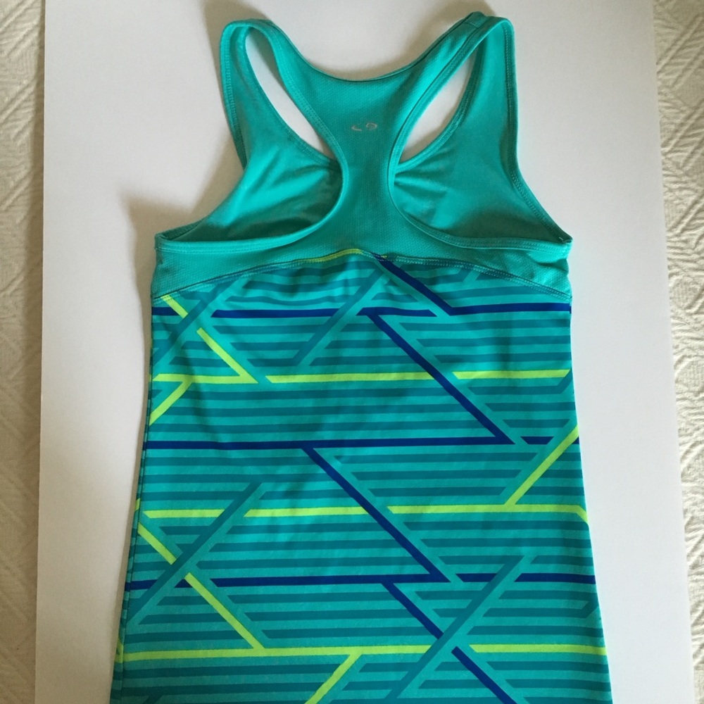 Champion Teal and Blue Geometric Athletic Tank Top